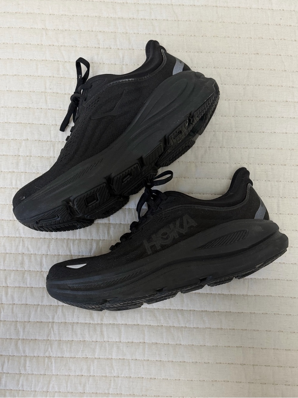 Hoka One One Women's Black Running Sneakers with Reflective Accents